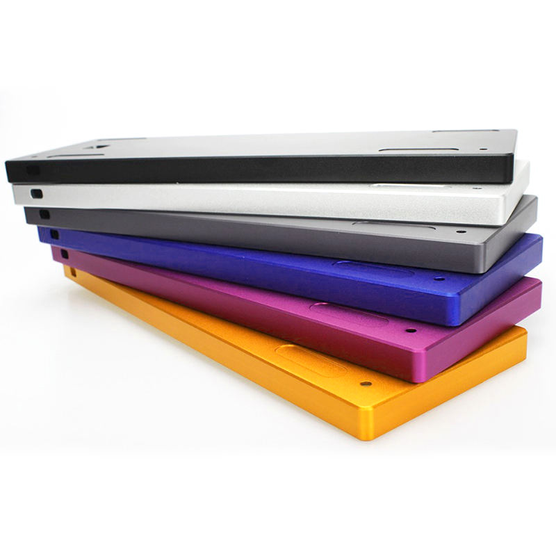 CNC-machined aluminum keyboard cases with custom color