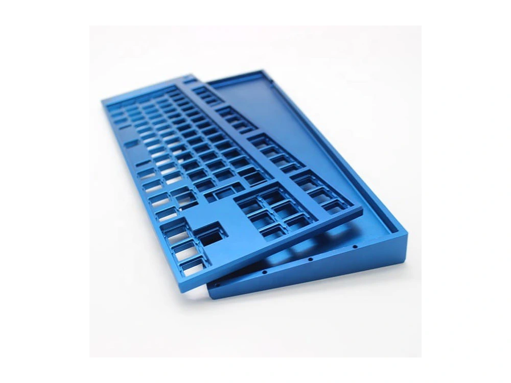 custom cnc keyboard case blue anodizing