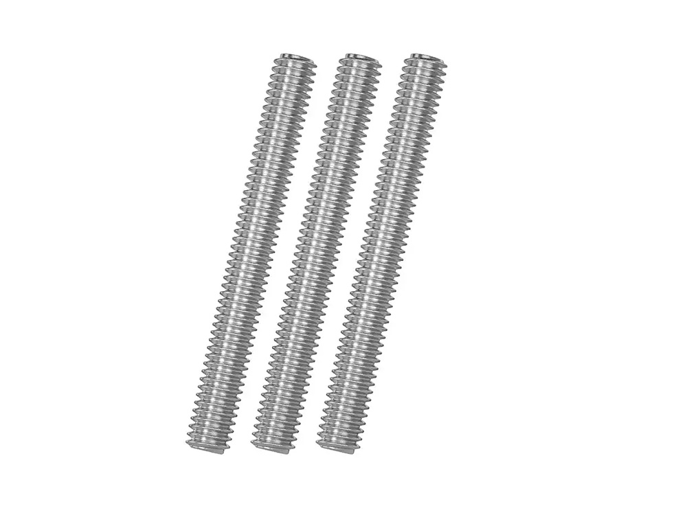 Three threaded rods made of 1045f carbon steel