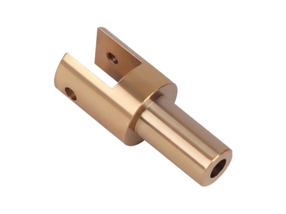 Nickel plated brass stepped coupling shaft — CNC turning service