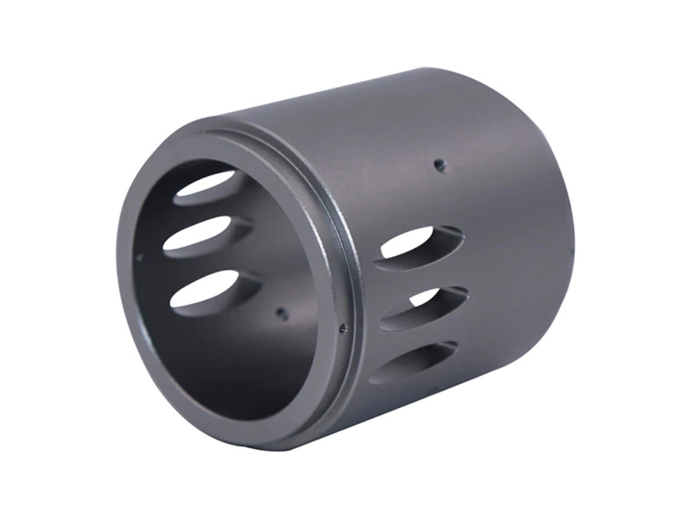 Black phosphate coated carbon steel flange base — CNC turning service