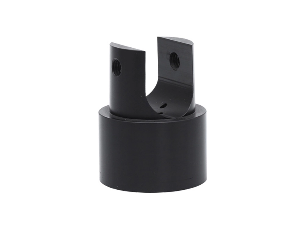 CNC turned PEEK black fork-tip collet — plastic turning service