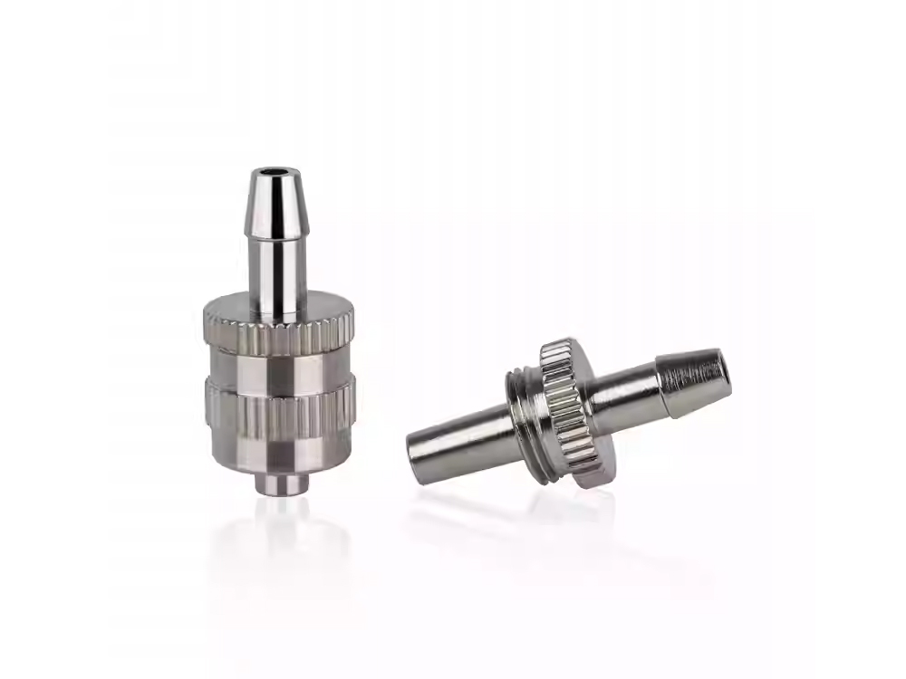 two medical stainless steel machined parts with nickle plating finishing