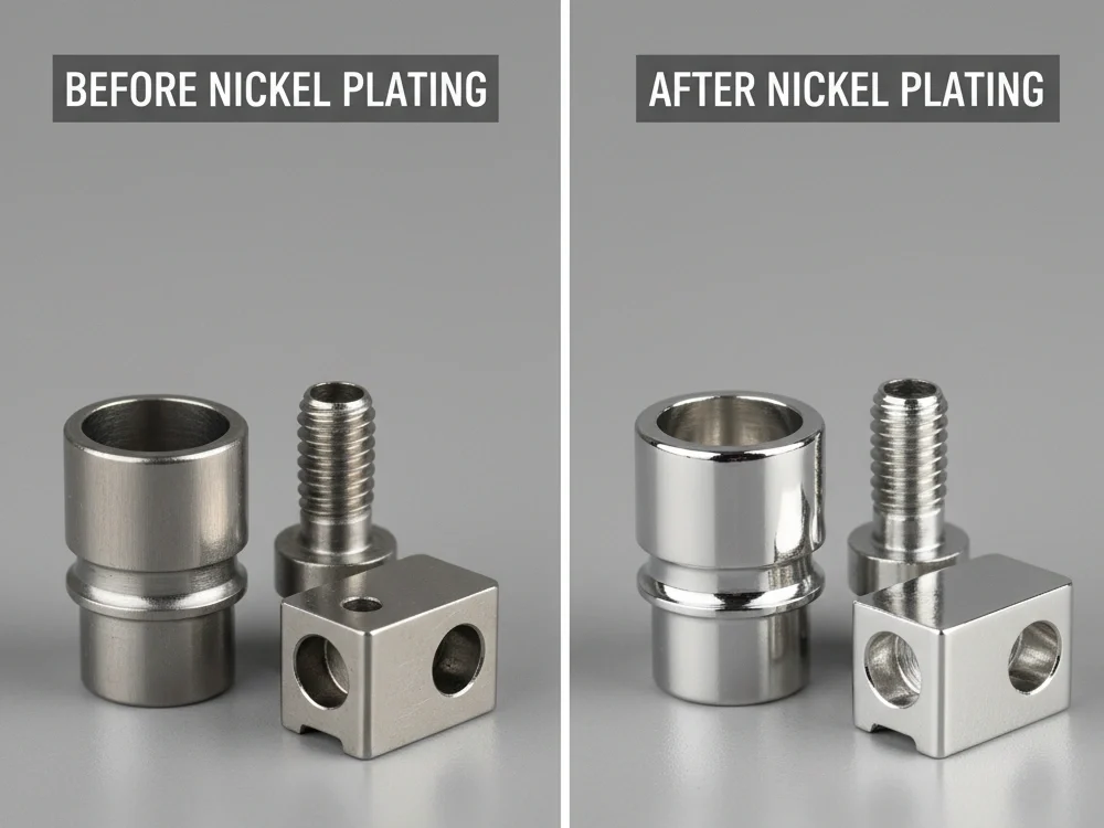 nickel plated on medical machined parts before and after comparison