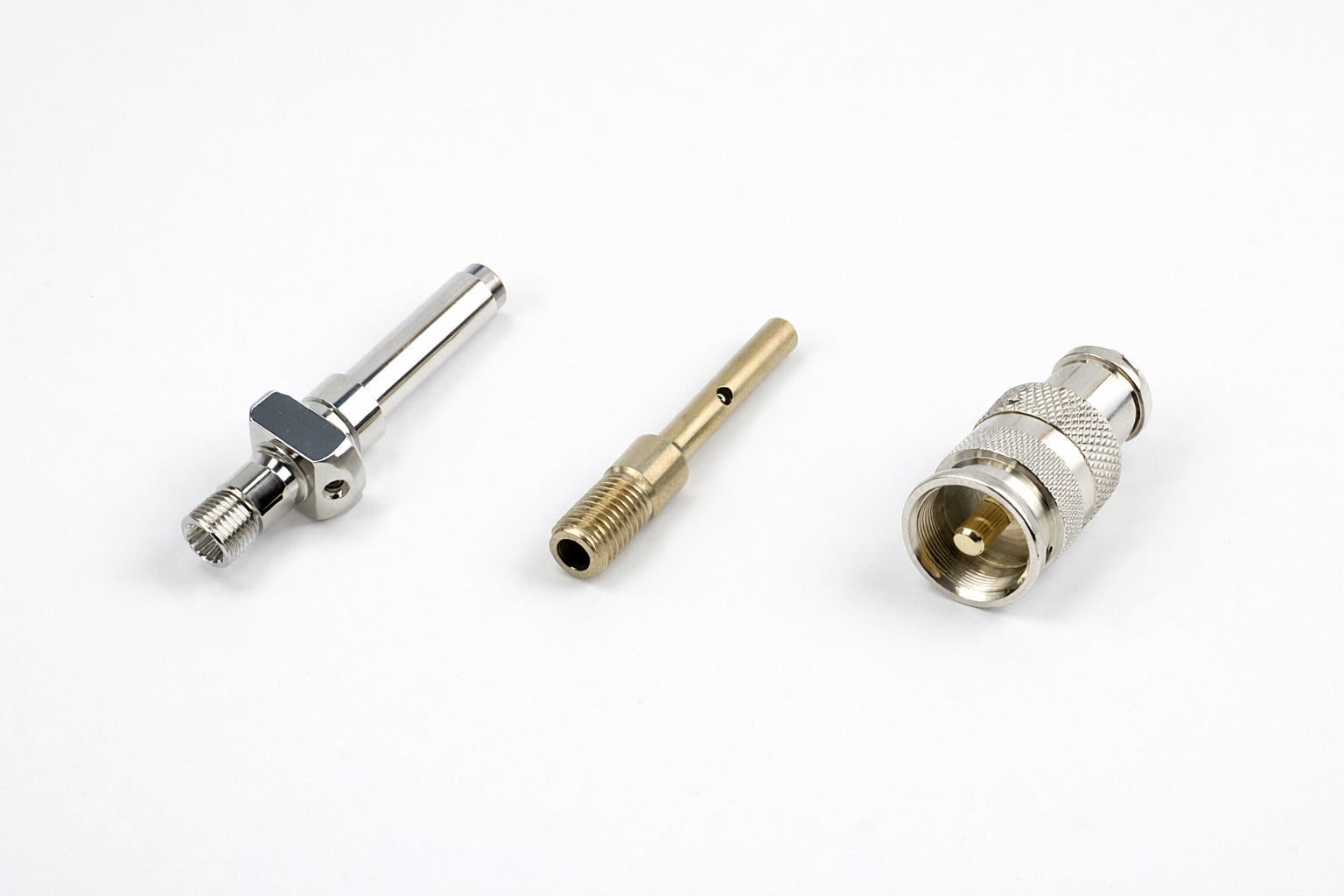 cnc turned parts of sockets and connectors of different materials