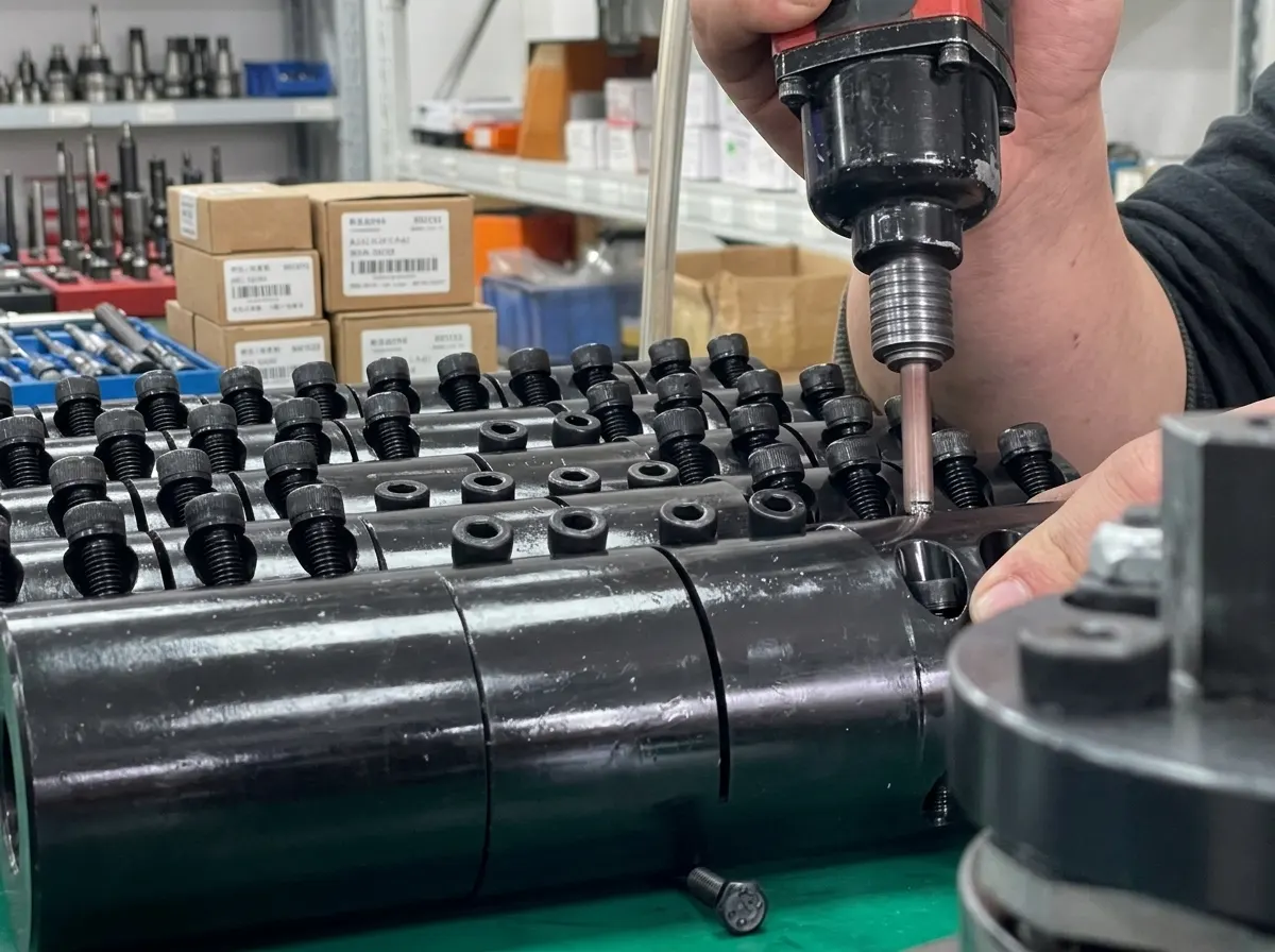 CNC machined two-piece clamp rigid shaft coupling aluminum custom bore