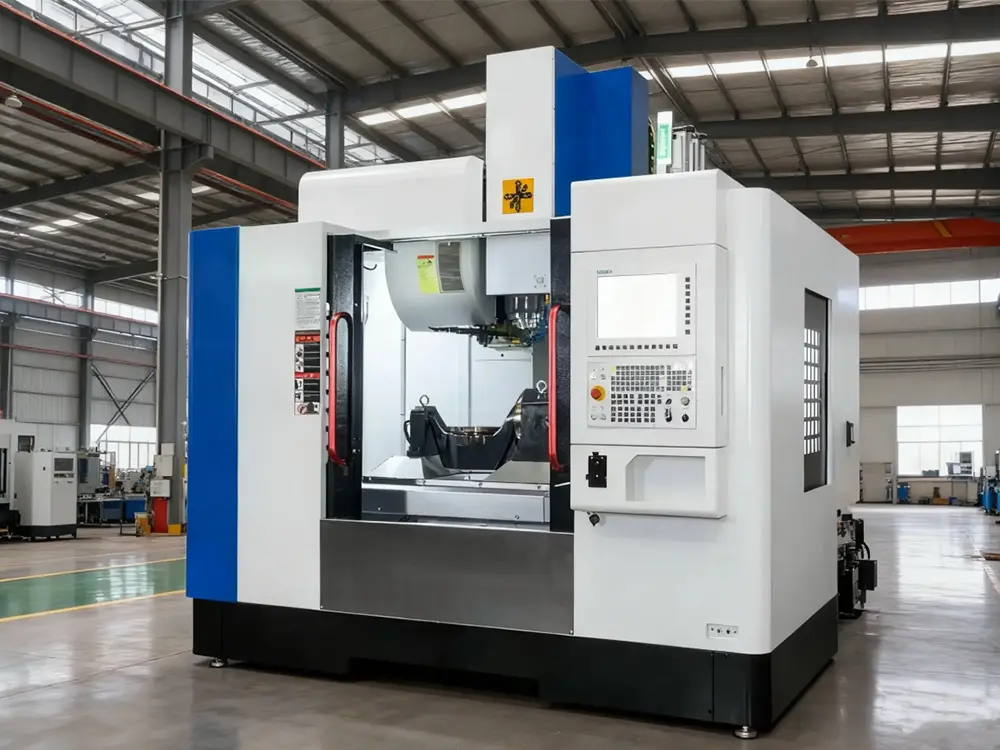 5-axis CNC milling machine in manufacturing facility