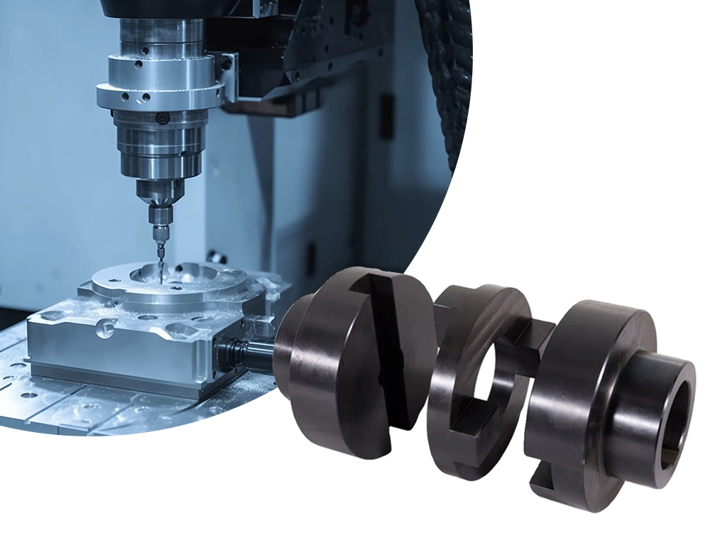 custom oldham coupling for parallel misalignment compensation in machinery