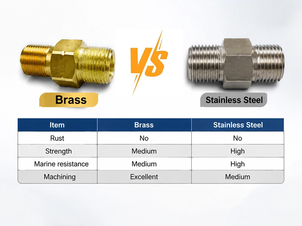 Brass vs stainless steel corrosion resistance comparison chart