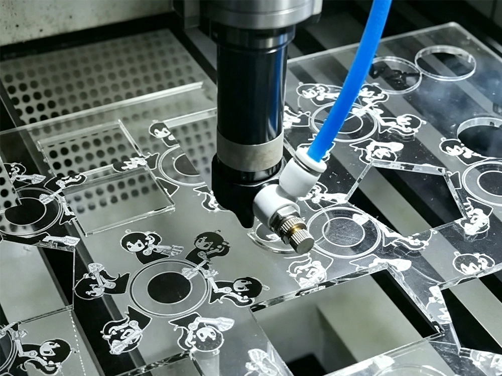 Laser cutting and engraving acrylic sheets for customized designs, signs, and precision components.