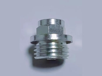 Small CNC machined aluminum fitting, 20mm size, before anodizing treatment