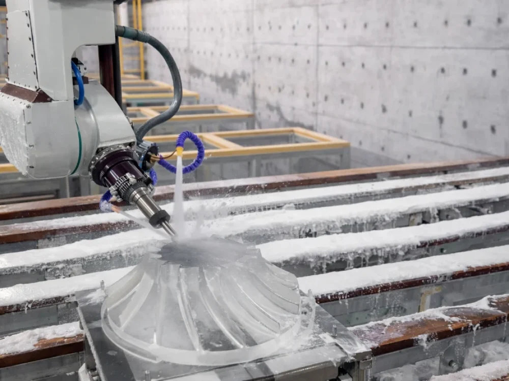 5 axis CNC milled acrylic components with complex geometry